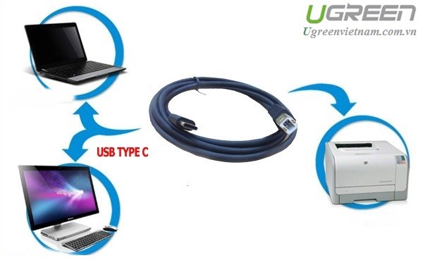 Cáp máy in USB-C dài 3m Ugreen 30182